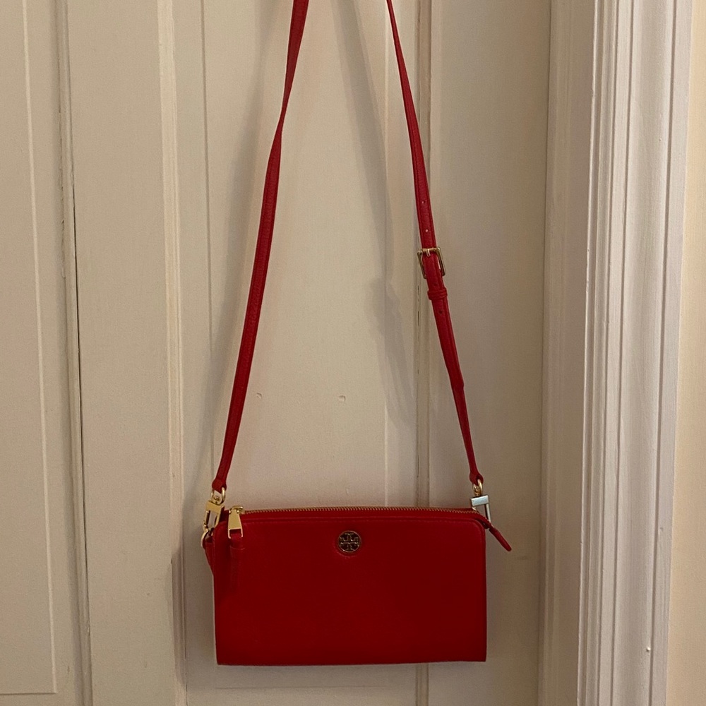 Tory Burch Red Cross Body w adjustable straps